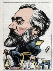 Porträtt av Leon Gambetta (1838-1882), fransk politiker