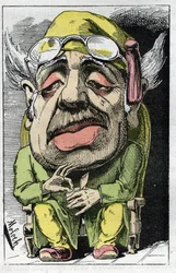 Allegori över en bedragen make på 1800-talet i «Le Trombinoscope» av Touchatout, karikatyr av B. Moloch från 1882 (1849-1909). Privatsamling.