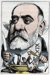 Tecknad film föreställande den dramatiske kritikern Francisque Sarcey (1827-1899