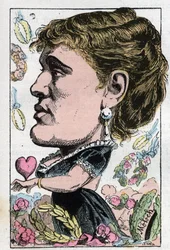 Porträtt av Gabrielle Maria Krauss österrikisk sångerska (1842-1906)