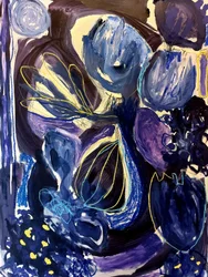 Blå och lila blommor