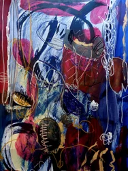 Färgsprakande abstrakt expressionism