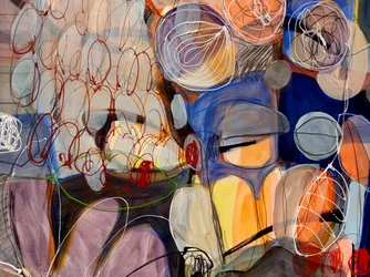 Dynamiskt och färgstarkt abstrakt