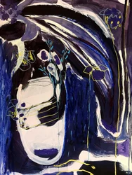 Indigo – blommig abstraktion