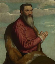 Bedjande man med långt skägg, ca 1545