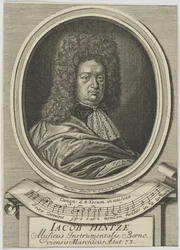 Porträtt av Jacob Hintze 1622-1702, 1695.