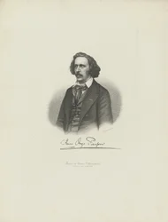 Porträtt av kompositören Henry Hugo Pierson 1815-1873, ca. 1850.