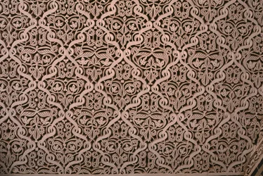 Kasbah of Thamiel glaoui, stuckatur, detalj (keramik)