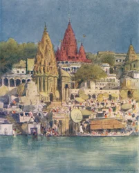 En flodfestival i Benares, 1905