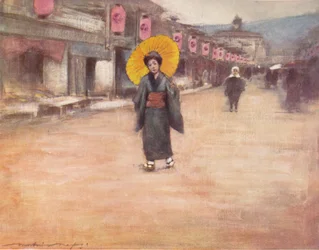 En gata i Kyoto, c 1887, 1901