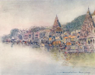 På stranden av Holy River, Benares, 1905