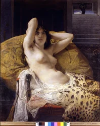 Cleopatra (-69 - -30). Målning av Mosè Bianchi. 1800-talet. Milan Civic konstsamling