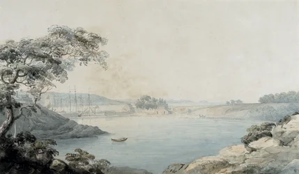 Port Penrhyn (akvarell och blyerts på papper)