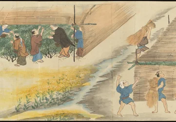 Illustrationer av teproduktionen i Uji