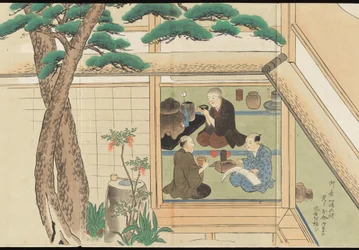 Illustrationer av teproduktionen i Uji