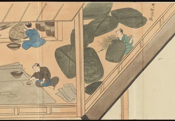 Illustrationer av teproduktionen i Uji
