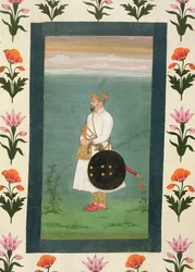 Stående figur av en officer, från Small Clive Album c.1635-40 (ogenomskinlig wc på papper)