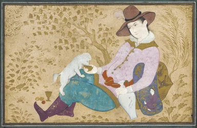 Ung man med en hund, 1673