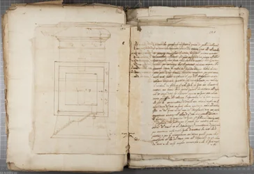 Portfölj med teckningar av Mutio Oddi från Urbino och andra, p120, c.1635-40 (penna och bläck på papper i inbunden volym)