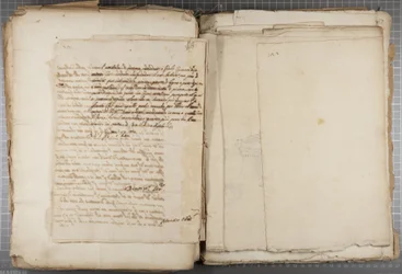 Portfölj med teckningar av Mutio Oddi från Urbino och andra, s 120, tergo, c.1635-40 (penna och bläck på papper i inbunden volym)