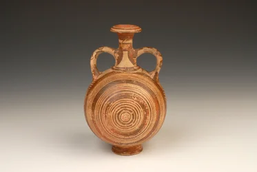 Aryballos Pilgrimsflaska 1400-1370 f.Kr. terrakotta