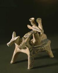 Vagn, från Marcopoulos grav, Attika, sen heraldisk period IIIA-IIIB, 1400-1200 f.Kr. (terrakotta)