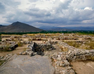 Mykensk konst: bad i det mykenska citadellet, Tiryns Staden, omkring 1200 f.Kr. Grekland