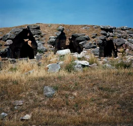 Mykensk konst: hus byggda i befästningarna i staden Tirynthe, omkring 1200 f.Kr. Grekland