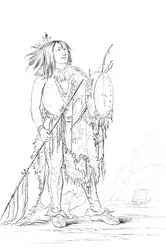 Porträtt av White Buffalo, indianman, 1841.