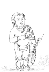 Sex år gammal indianhövding, 1841.