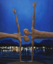 En surrealistisk nattlig omfamning