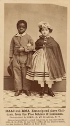 Isaac och Rosa, frigivna slavbarn, från de fria skolorna i Louisiana,1863-1864 (foto)