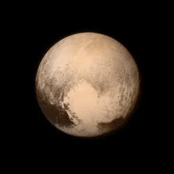 Pluto sett från New Horizons rymdfarkost, 2015.