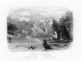 Källan till Ganges, Indien, c1840