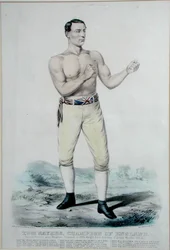 Tom Sayers (1826-65) Champion of England, publicerad 1860 (färg litho)