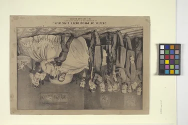 President Lincolns död (handfärgad litografi)