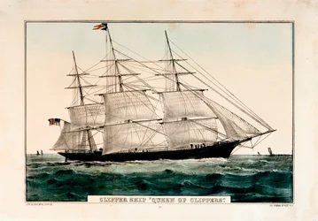 Litografi med titeln "Clipper Ship 