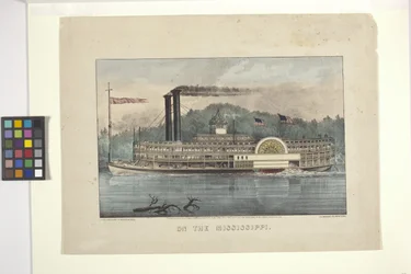 On The Mississippi (handfärgad litografi)