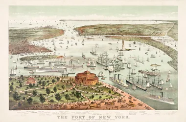The Port of New York av Currier & Ives