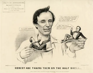 Honest Abe Tar dem på Half Shell, 1860