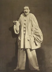 Pierrot Laughing (fransk mimar Charles Deburau), foto av Gaspard-Felix Tournachon aka Nadar, ca. 1855