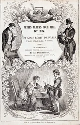 Frontispice av "Små album för skratt nummer 25. De skrev oss från Paris. Andra delen”,1850 (gravyr)