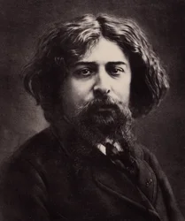 Porträtt av Alphonse Daudet (1840-1897), fransk författare (foto)