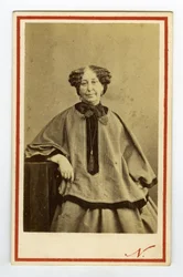 Porträtt av författaren George Sand (1804-1876) (Aurore Dupin), friherrinnan Dudevant. Visitkort