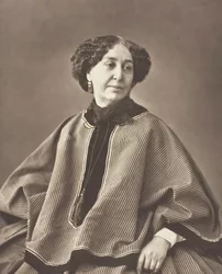 Georges Sand född Amantine Lucile Aurore Dupin, fransk författare, 1804-1876, 1864.