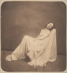 [Sittande modell, delvis draperad], 1856-59.