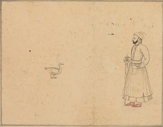 Raja Balwant Dev Singh och en svan, ca 1750-55