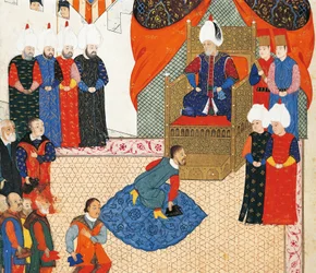 Mottagandet av den ungerske kronprinsen Zsigismond Janos av Suleyman I den 29 juni