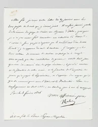 Undertecknat brev från Napoleon till hans styvson, prins Eugène de Beauharnais Napoleon