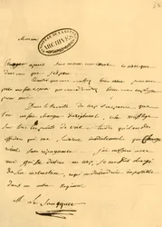 Brev från Napoleon till Le Saucquer, krigsskrivare, 3 juni 1791, 1921.